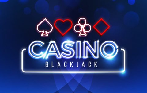 Casino blackjack in neon lights